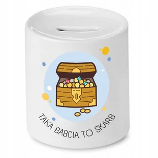 SKARBONKA DLA BABCI TAKA BABCIA TO SKARB PREZENT z Nadrukiem ze Zdjęciem + Opakowanie na prezent (wzór 03) - Skarbonki - miniaturka - grafika 1