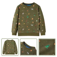 Bluzy dla dziewczynek - Bluza dziecięca - khaki - 140 - Bluza Dla Dziecka - miniaturka - grafika 1