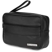 Nerki - Czarna skórzana saszetka męska do ręki Beltimore R09 czarny - miniaturka - grafika 1