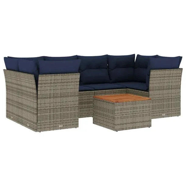 Zestaw mebli ogrodowych szary rattan PE 4 siedziska z poduszkami 62x62x69 c