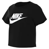 Koszulki dla dziewczynek - Koszulka dziewczęca Nike G NSW Crop Futura, czarny, XL - miniaturka - grafika 1