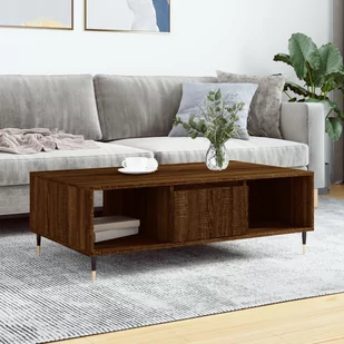 vidaXL Stolik kawowy, brązowy dąb, 104x60x35 cm - Ławy i stoliki kawowe - miniaturka - grafika 1