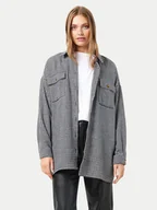 Koszule damskie - Noisy May Koszula Flanny 27012531 Szary Loose Fit - miniaturka - grafika 1