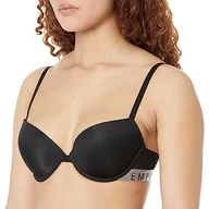 Biustonosze - Emporio Armani Underwear Women's Iconic biustonosz push-up z mikrofibry, czarny, 32B, czarny, B - miniaturka - grafika 1