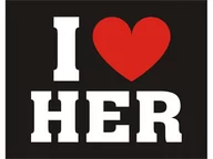 Wesele i ślub - PartyDeco Naklejki na buty "I LOVE HER", 2 szt NB2 - miniaturka - grafika 1