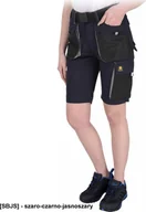 Spodnie sportowe damskie - R.E.I.S. OX-FIO-TS - Spodnie ochronne do pasa FIO z krótkimi nogawkami, damskie - szaro-czarno-jasnoszary 3XL - miniaturka - grafika 1