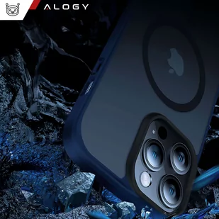 Etui do iPhone 14 Pro MagSafe Case obudowa ochronna Alogy Ring pancerne na telefon matowe Granatowe - Etui i futerały do telefonów - miniaturka - grafika 4