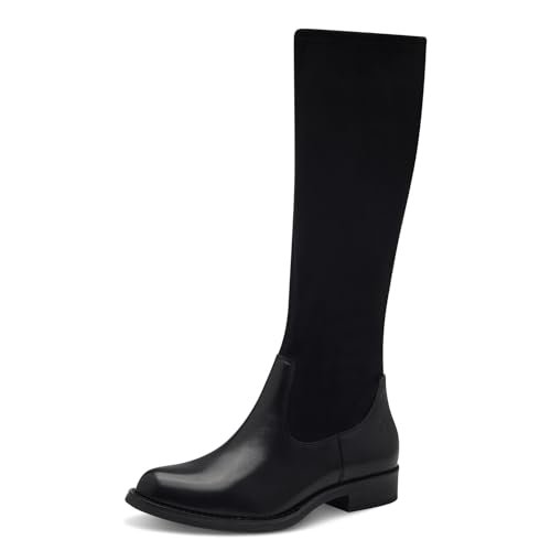 Tamaris Damskie Comfort Long Boot Flat 8-85502-43 modne kozaki, czarny, 42 EU Weit
