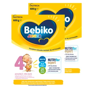 Zestaw Bebiko Junior 4 Nutriflor Expert, odżywcza formuła na bazie mleka, powyżej 2 roku, 2 x 600 g - Mleko modyfikowane Zestaw Bebiko Junior 4 Nutriflor Expert, odżywcza formuła na bazie mleka, powyżej 2 roku, 2 x 600 g - Mleko modyfikowane - miniaturka - grafika 1
