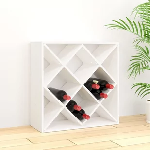 Lumarko Szafka na wino, biały, 62x25x62 cm, lite drewno sosnowe - Stojaki na wino - miniaturka - grafika 1