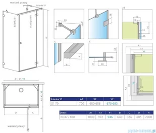 Radaway Essenza Pro Brushed Gold Kdj+S kabina 70x100x70cm prawa szczotkowane złoto 10097310-99-01R/10098070-01-01/10098070-01-01 - Kabiny prysznicowe Radaway Essenza Pro Brushed Gold Kdj+S kabina 70x100x70cm prawa szczotkowane złoto 10097310-99-01R/10098070-01-01/10098070-01-01 - Kabiny prysznicowe - miniaturka - grafika 2