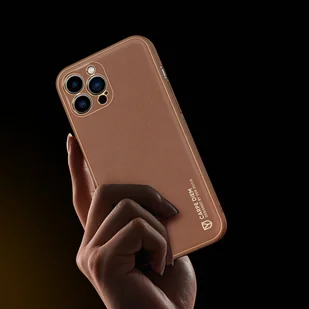 Dux Ducis Yolo etui iPhone 14 Pro elegancki pokrowiec ze skóry ekologicznej brązowy - Etui i futerały do telefonów - miniaturka - grafika 9