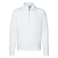 Bluzy męskie - Bluza męska Zip Neck Premium Fruit of the Loom Biały M - miniaturka - grafika 1
