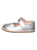 Buciki dla niemowląt - lamino Skórzane baleriny w kolorze srebrnym z paskiem - miniaturka - grafika 1