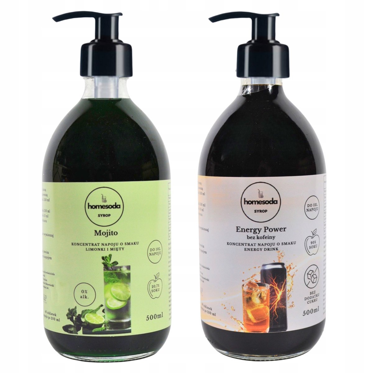Syropy HomeSoda Mojito Mohito + Energy Drink do Saturatora SodaStream