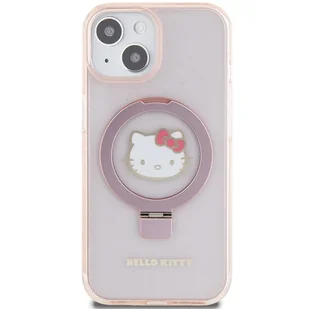 Oryginalne Etui IPHONE 13 / 14 / 15 Hello Kitty Hardcase Ring Stand Glitter Electrop Logo MagSafe (HKHMP15SHRSGEP) różowe - Etui i futerały do telefonów - miniaturka - grafika 14