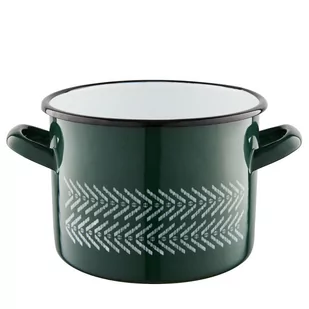 Garnek emaliowany na indukcję Emalia Polska Pleszew Boho 20 cm 4,5 l zielony - Garnki - miniaturka - grafika 1