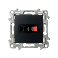 Gniazdka elektryczne - Ospel Szafir czarny metalik - Gniazdo głośnikowe pojedyncze GG-1Z/m/33 - miniaturka - grafika 1