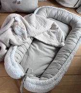 Kokony niemowlęce - Kokon niemowlęcy futrzany biało szary - miniaturka - grafika 1