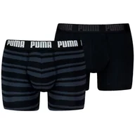 Majtki męskie - Męskie bokserki Puma Everyday Striped Boxers 2P Rozmiar: M / Kolor: czarny - miniaturka - grafika 1