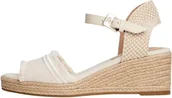 Espadryle damskie - Tommy Hilfiger Fw0fw08879 Fringe Canvas Medium Wedge damskie espadryle, Beżowy muślin, 41 EU - miniaturka - grafika 1