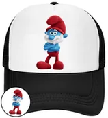 Czapki i chusty sportowe męskie - CZAPKA Z DASZKIEM SMERFY DLA DZIECI SIATKA CZARNA BEJSBOLÓWKA - miniaturka - grafika 1