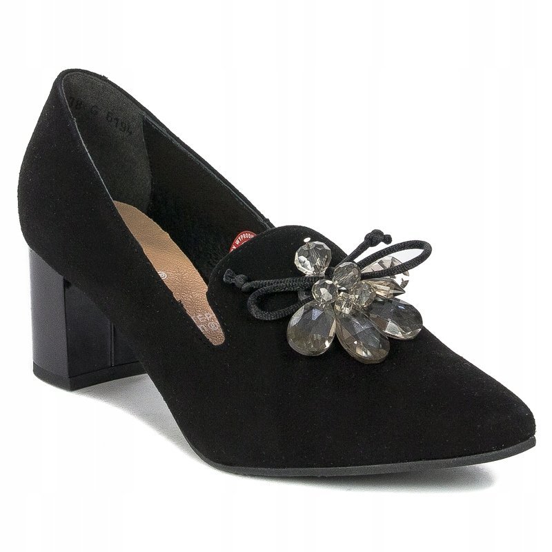 Bioeco by Arka Półbuty damskie skórzane zamsz czarne 06194 0026+1430 r.37