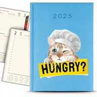 Kalendarze - Kalendarz A5 2025 Błękitny HUNGRY? Terminarz Dziennik Planer Wzory - miniaturka - grafika 1