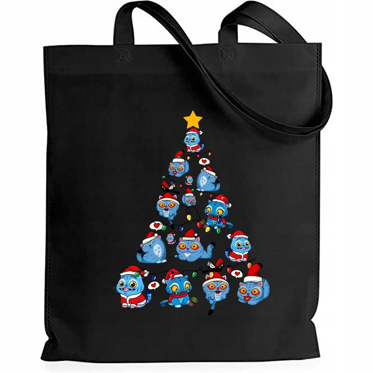 Torba Czarna Eko ŚWIĄTECZNA CHOINKA DERPY Prezent Na Mikołajki Pod Choinkę