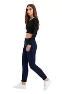 Spodnie sportowe damskie - Trendyol Granatowy niebieski Podstawowy Jogger spodnie dresowe damskie, Navy, L - miniaturka - grafika 1