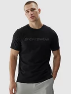 Koszulki sportowe męskie - Męski t-shirt z nadrukiem 4F 4FWAW24TTSHM1586 - czarny - miniaturka - grafika 1