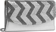 Kosmetyczki, organizery i kuferki - Accessorize Me Błyszcząca Torebka z Cekinami Srebrna Loveti - miniaturka - grafika 1