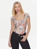 Body - Guess Body Ss Heart Nk Clara W4RP37 KBEM0 Kolorowy Slim Fit - miniaturka - grafika 1