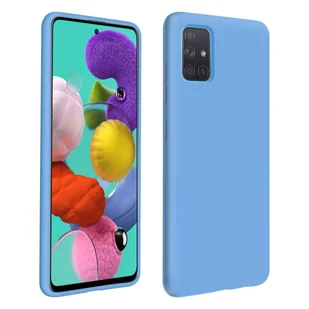 Silikonowe Półsztywne Etui Samsung Galaxy A51, Miękkie w dotyku Matowe Wykończenie - Niebieskie - Etui i futerały do telefonów - miniaturka - grafika 1