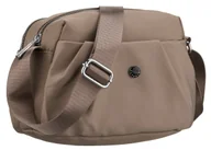 Torebki damskie - Mała torebka damska PETERSON listonoszka na ramię modna saszetka miejska kieszonki na suwak beżowa - miniaturka - grafika 1