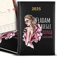 Notesy i bloczki - KALENDARZ A5 2025 Czarny Na Prezent Kobiece WŁADAM SARKAZMEM I IRONIĄ Wzory - miniaturka - grafika 1