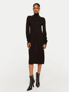 Calvin Klein Sukienka dzianinowa K20K207485 Czarny Regular Fit - Sukienki - miniaturka - grafika 1