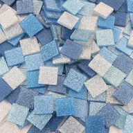 Scrapbooking - Mozaika glitter niebieska 10x10 mm - 190 sztuk - miniaturka - grafika 1