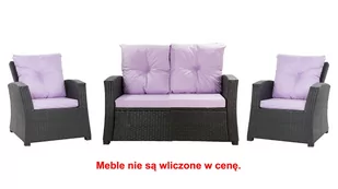 Komplet Poduszek Ogrodowych Na Meble Z Rattanu; Zestaw 4- Osobowy: Kanapa+ Fotele (2Szt.)/ Wodoodporne Pikowane Poduszki Ogrodowe, Kolor Jasny Fiolet - Poduszki ogrodowe - miniaturka - grafika 1
