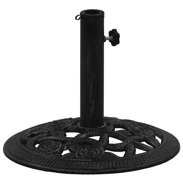 Czarna żeliwna podstawa pod parasol 40 x 32 cm z adapterem 35/38/48 mm