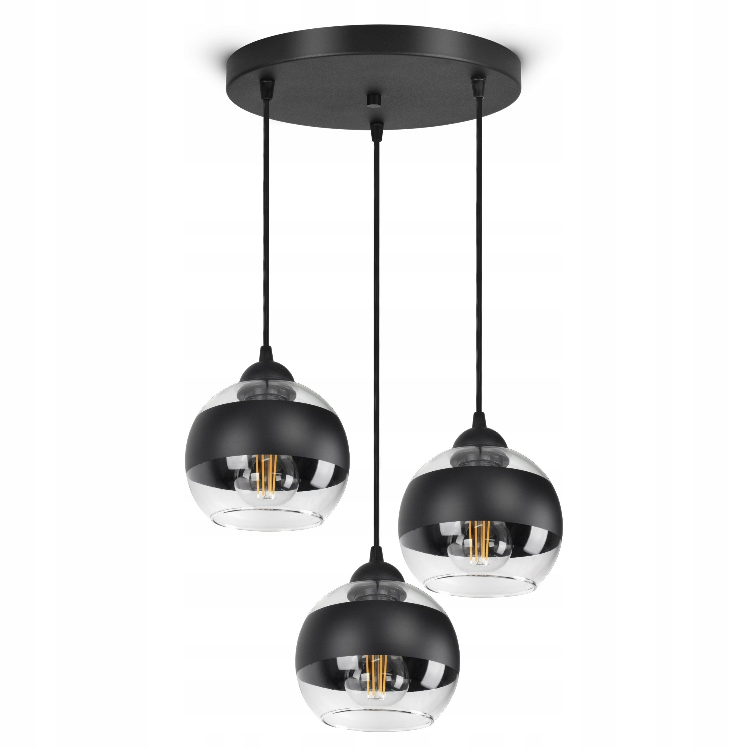 Lampa Wisząca Sufitowa Żyrandol Czarna Szklane Kule Black Belt EZ3 LED E27