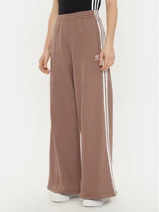 adidas Spodnie dresowe 3-Stripes JC5762 Beżowy Wide Leg - Spodnie sportowe damskie - miniaturka - grafika 1