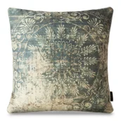 Poszewki na poduszki - Poszewka 45 x 45 Dekoracyjna Len 7 Beż+Stal - miniaturka - grafika 1