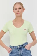 Koszulki sportowe damskie - Guess t-shirt damski kolor zielony - miniaturka - grafika 1