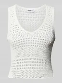 Koszulki i topy damskie - Top z dzianiny z ażurowym wzorem model ‘LAIKA’ - miniaturka - grafika 1