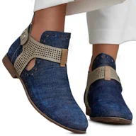 Botki damskie - Botki Damskie Dżinsowe Wysokie Wygodne Modne Stylowe Wiosenne 40 - miniaturka - grafika 1