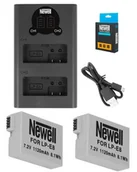 Ładowarki i akumulatory - Zestaw Ładowarka Lcd Dual +2 Akumulatory Do Canon Lp-E8 - miniaturka - grafika 1