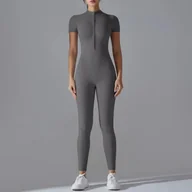 Dresy damskie - Jednoczęściowy damski strój sportowy - Szary - miniaturka - grafika 1