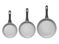 Zestawy garnków i patelni - Zestaw patelni AMBITION Andre 20cm 24cm 28cm Czarno-szary - miniaturka - grafika 1