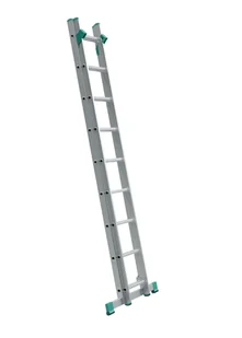 ALVE Aluminiowa dwuczęściowa drabina uniwersalna EUROSTYL przystosowana do używania na schodach, 2x11 szczebli, długość 5,13 m 558008 - Drabiny - miniaturka - grafika 1